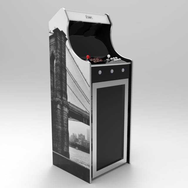 Bornes Classic Combi avec cave à vins thème New York Image 3D 